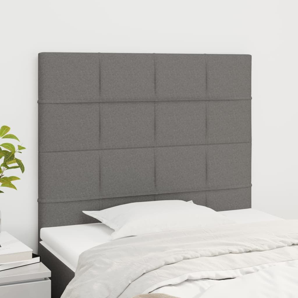 Headboards 2 pcs Dark Grey 100 cm Fabric Headboards 2 pcs Dark Grey 100 cm Fabric