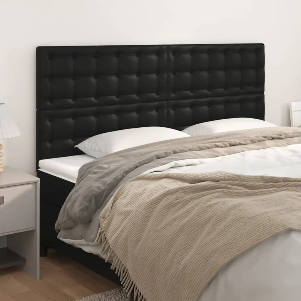 Headboards 4 pcs Black 100x5x78/88 cm Faux Leather Headboards 4 pcs Black 100x5x78/88 cm Faux Leather