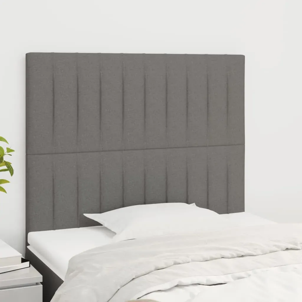 Headboards 2 pcs Dark Grey 100 cm Fabric Headboards 2 pcs Dark Grey 100 cm Fabric
