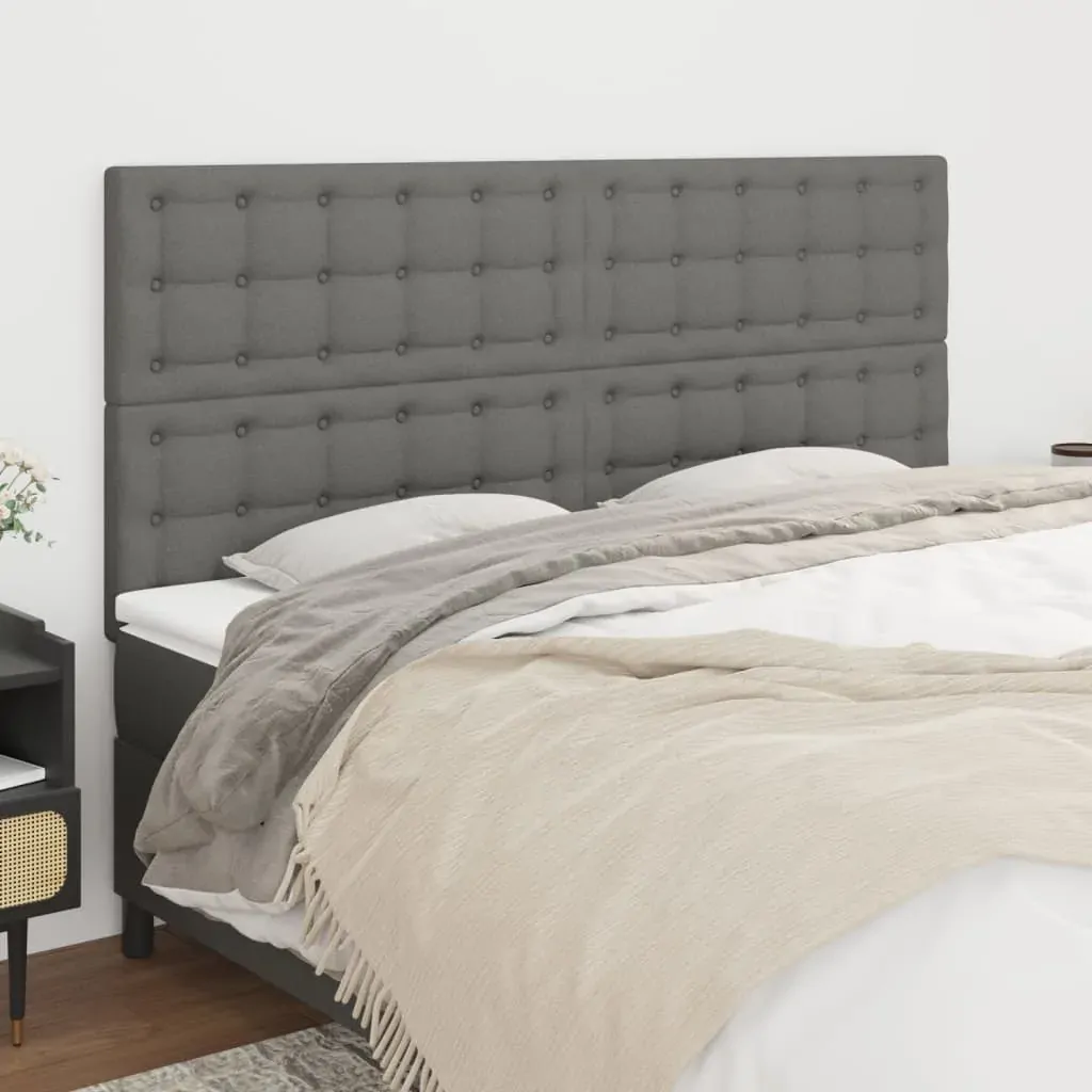 Headboards 4 pcs Dark Grey 100 cm Fabric Headboards 4 pcs Dark Grey 100 cm Fabric