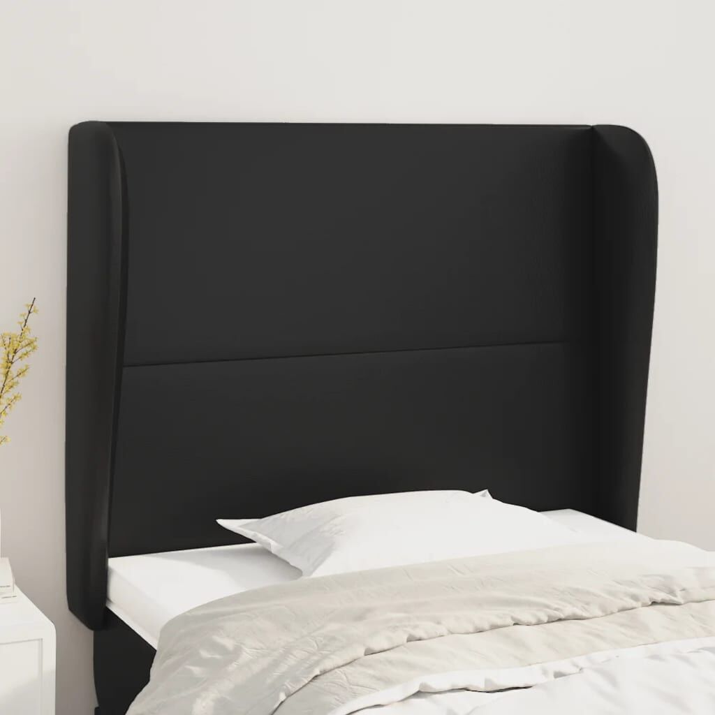 Headboard with Ears Black 103 cm Faux Leather Headboard with Ears Black 103 cm Faux Leather