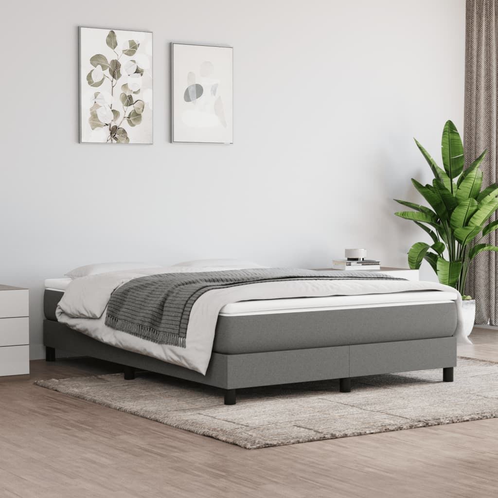 Bed Frame without Mattress Dark Grey Queen Fabric Bed Frame without Mattress Dark Grey Queen Fabric