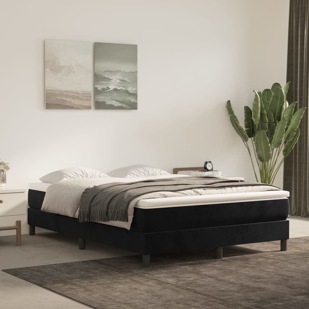 Bed Frame without Mattress Black Queen Velvet Bed Frame without Mattress Black Queen Velvet