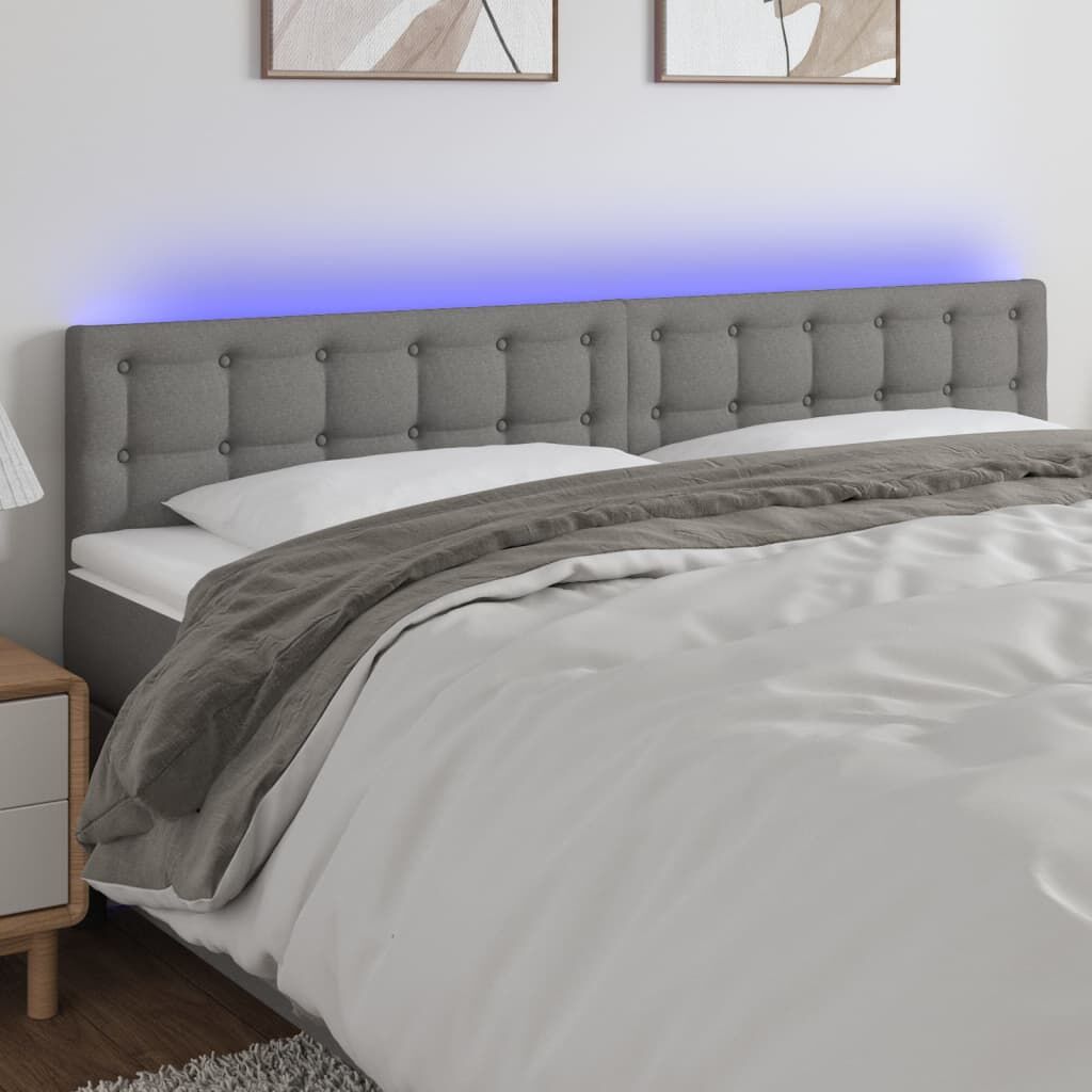 LED Headboard Dark Grey 200 cm Fabric LED Headboard Dark Grey 200 cm Fabric