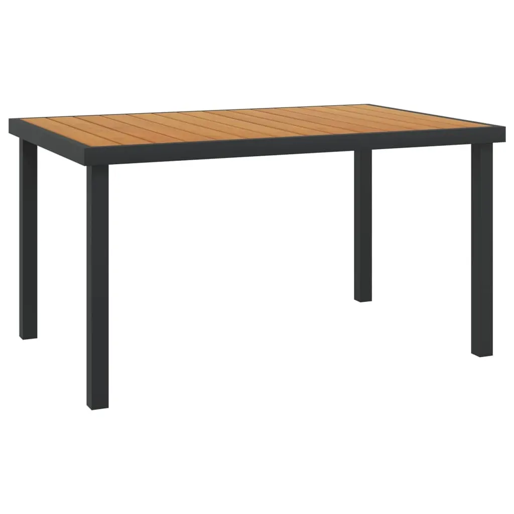 Garden Table Brown 140x90x74 cm Aluminium and WPC Garden Table Brown 140x90x74 cm Aluminium and WPC