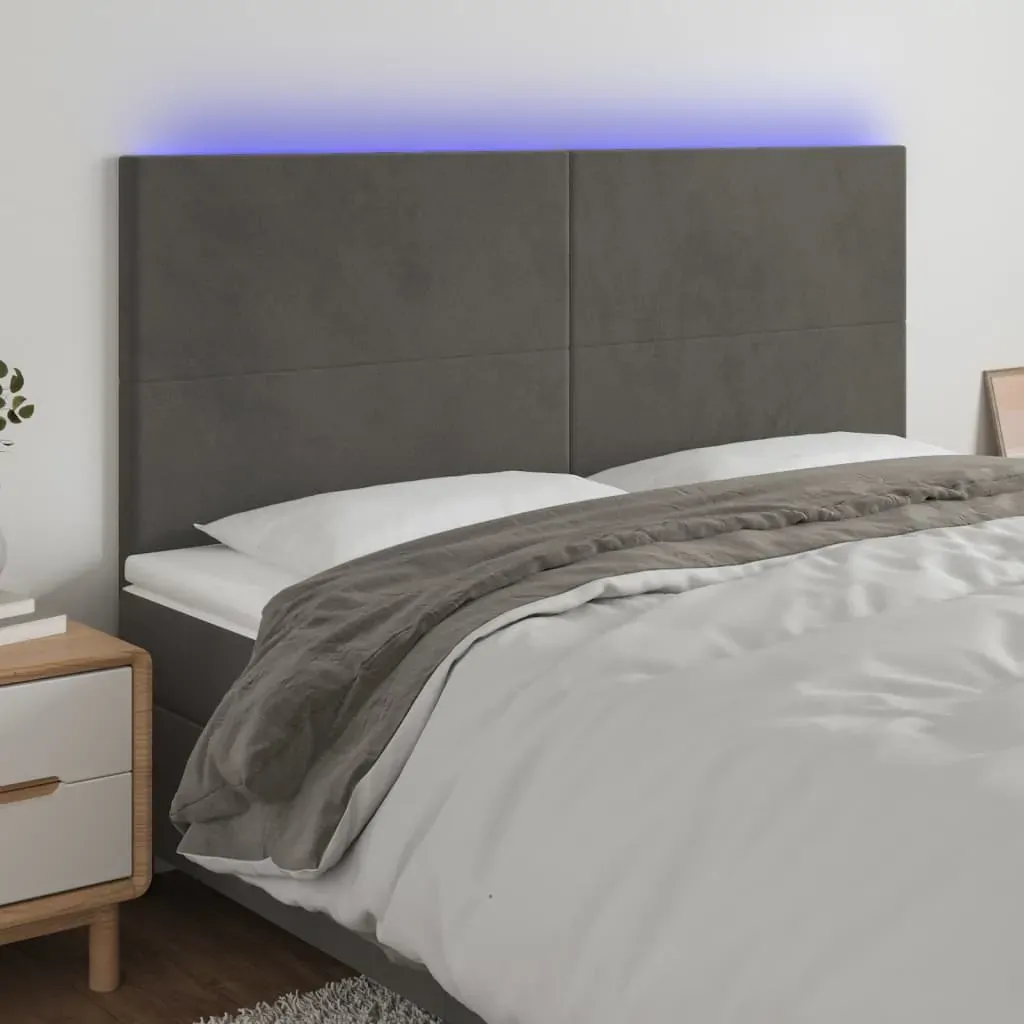 LED Headboard Dark Grey 200 cm Velvet LED Headboard Dark Grey 200 cm Velvet