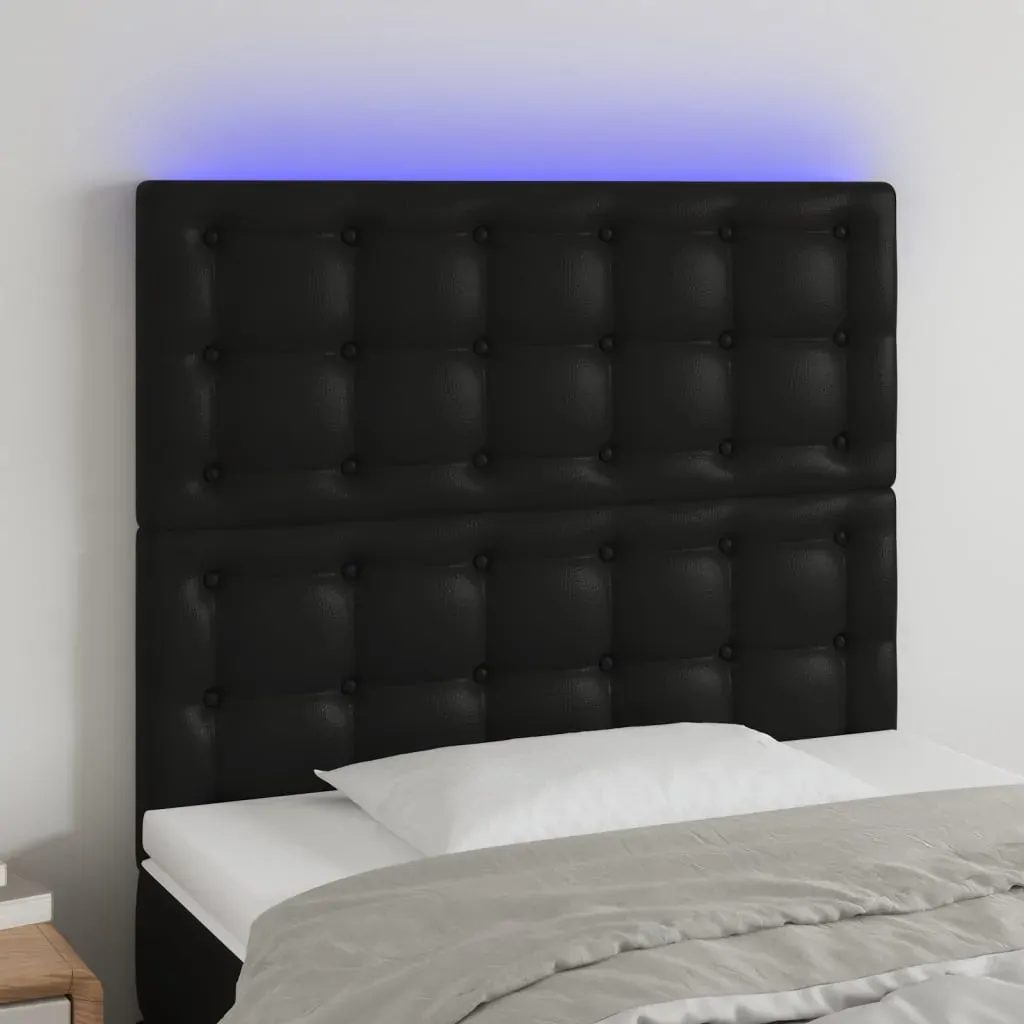 LED Headboard Black 100 cm Faux Leather LED Headboard Black 100 cm Faux Leather