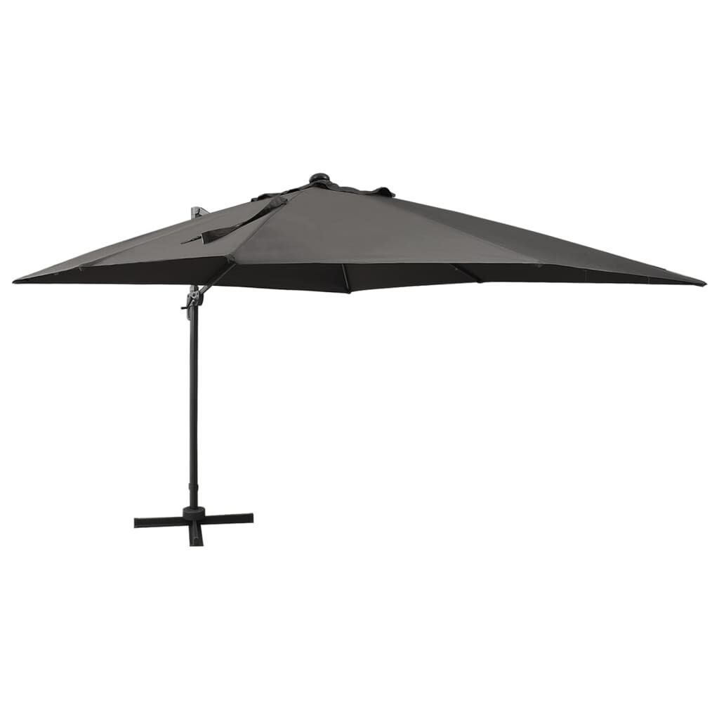 Cantilever Garden Parasol with Pole and LED Lights Anthracite 300 cm Cantilever Garden Parasol with Pole and LED Lights Anthracite 300 cm