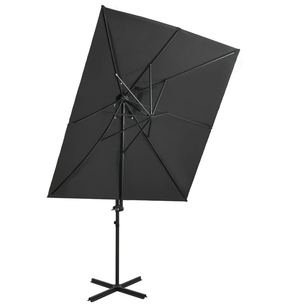 Cantilever Garden Parasol with Double Top Anthracite 250x250 cm Cantilever Garden Parasol with Double Top Anthracite 250x250 cm