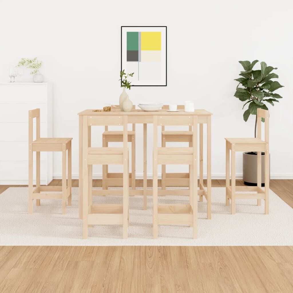7 Piece Bar Set Solid Wood Pine 7 Piece Bar Set Solid Wood Pine