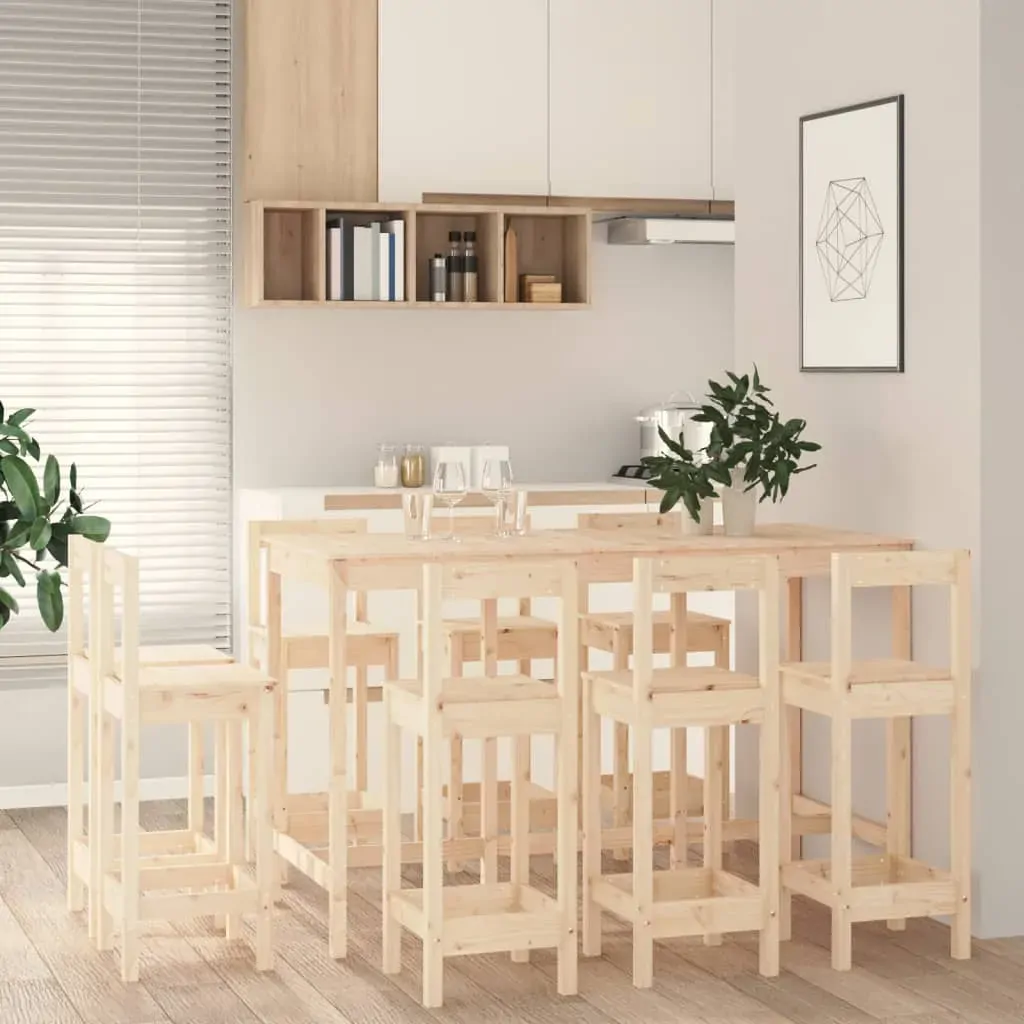 9 Piece Bar Set Solid Wood Pine 9 Piece Bar Set Solid Wood Pine
