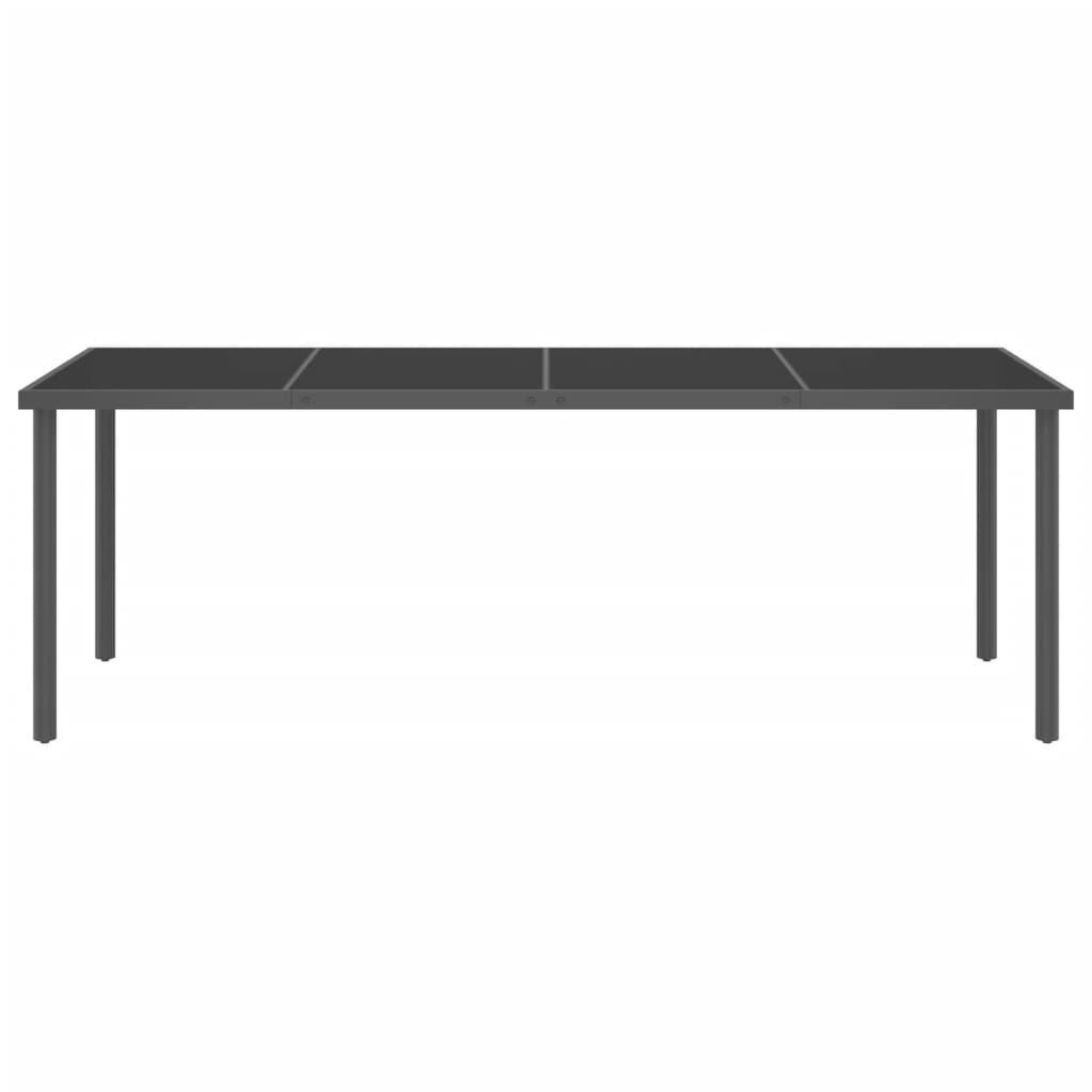 Outdoor Dining Table Anthracite 220x90x75 cm Steel and Glass Outdoor Dining Table Anthracite 220x90x75 cm Steel and Glass