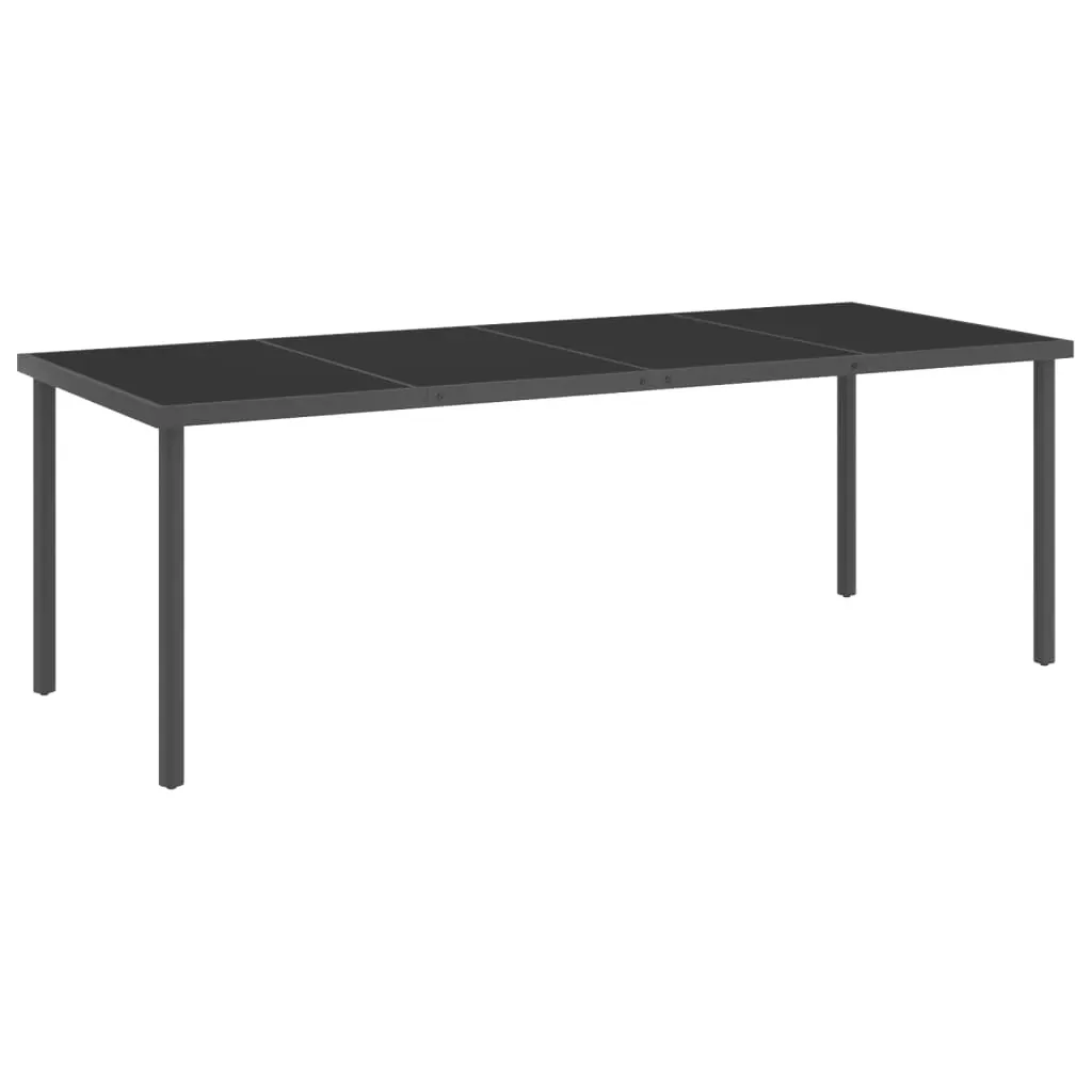 Outdoor Dining Table Anthracite 220x90x75 cm Steel and Glass Outdoor Dining Table Anthracite 220x90x75 cm Steel and Glass