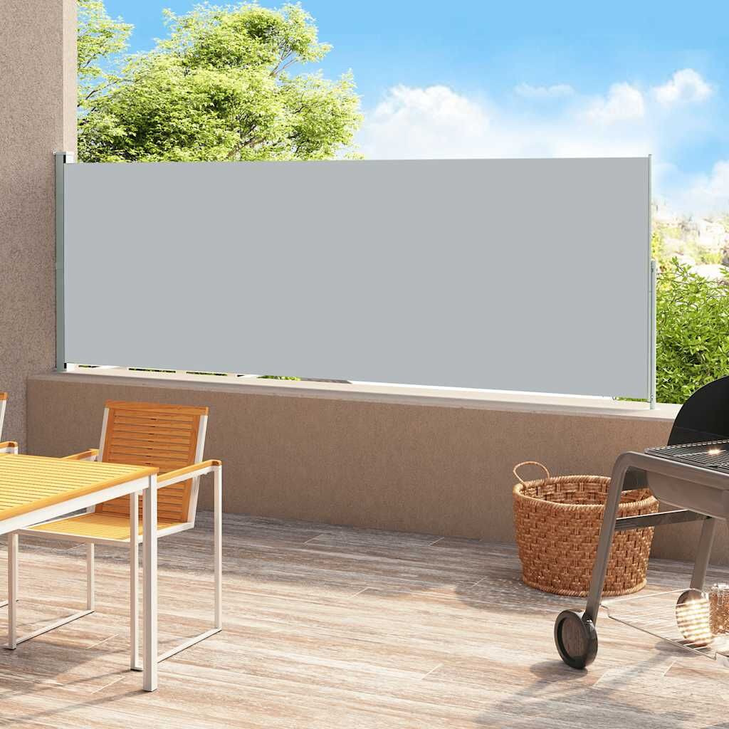 Patio Retractable Side Awning 200x500cm Grey Patio Retractable Side Awning 200x500cm Grey