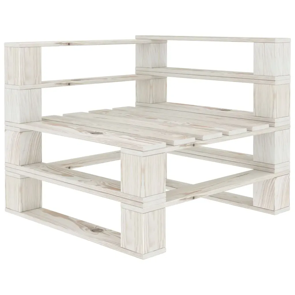Garden Pallet Corner Sofa Wood White Garden Pallet Corner Sofa Wood White