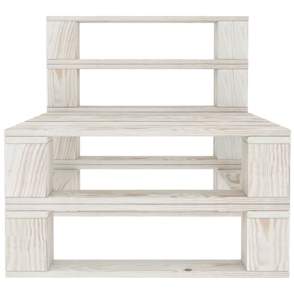 Garden Pallet Middle Sofa Wood White Garden Pallet Middle Sofa Wood White
