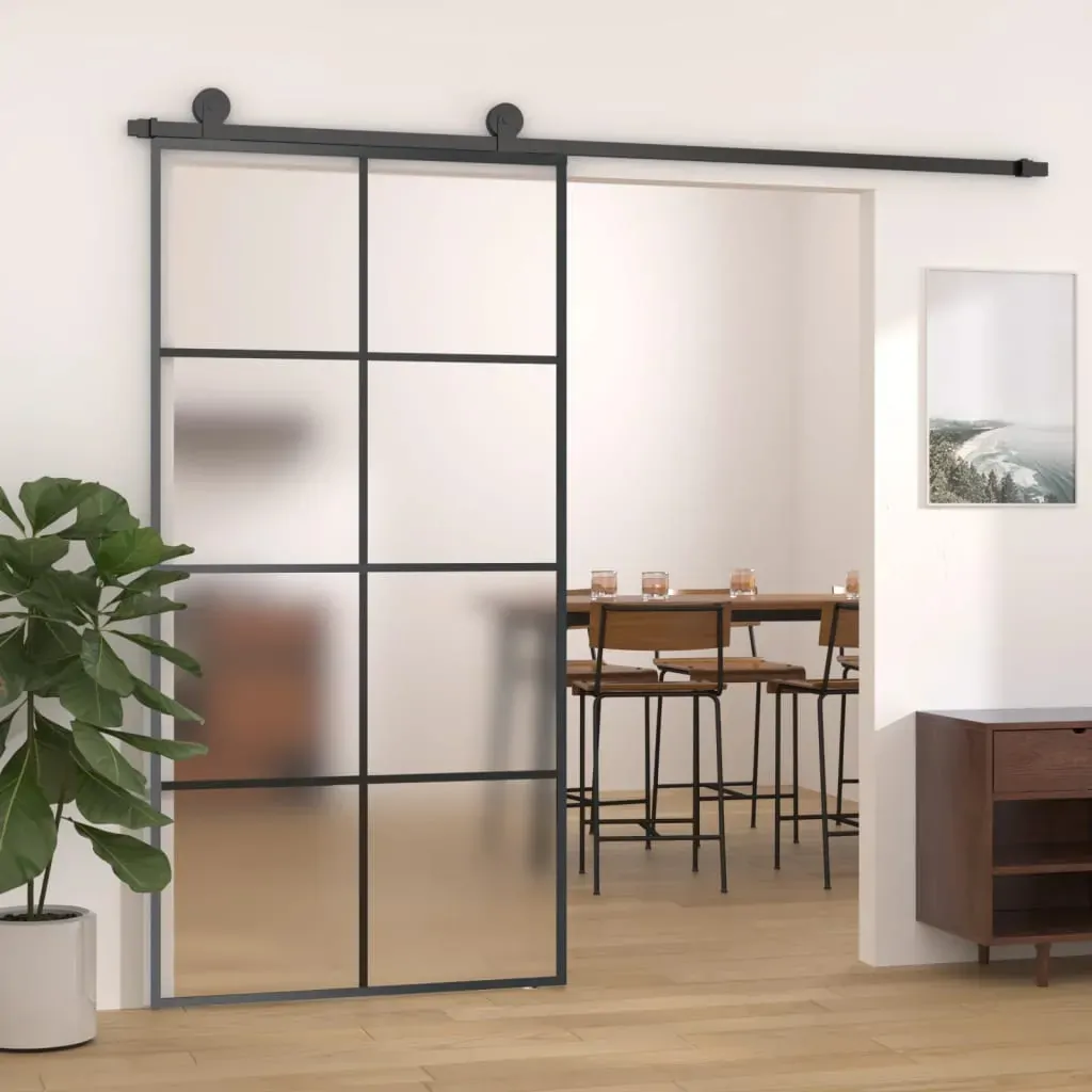 Sliding Door with Hardware Set 102.5x205 cm ESG Glass&Aluminium Sliding Door with Hardware Set 102.5x205 cm ESG Glass&Aluminium