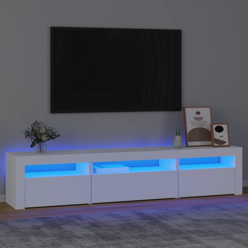 TV Cabinet with LED Lights White 195x35x40 cm TV Cabinet with LED Lights White 195x35x40 cm