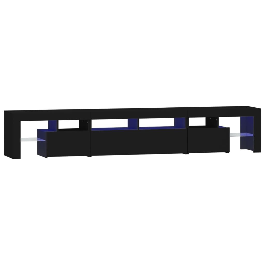 TV Cabinet with LED Lights Black 230x36.5x40 cm TV Cabinet with LED Lights Black 230x36.5x40 cm
