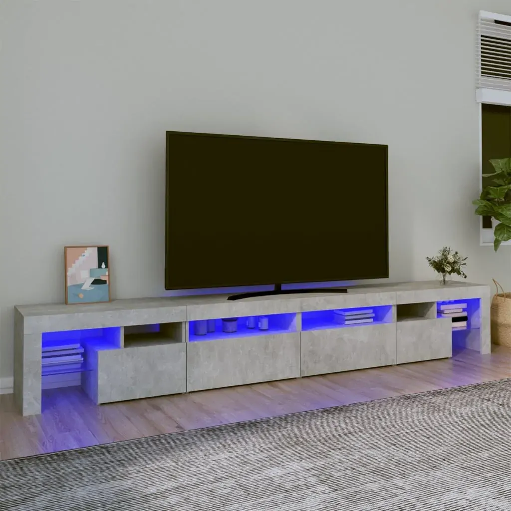TV Cabinet with LED Lights Concrete Grey 260x36.5x40 cm TV Cabinet with LED Lights Concrete Grey 260x36.5x40 cm