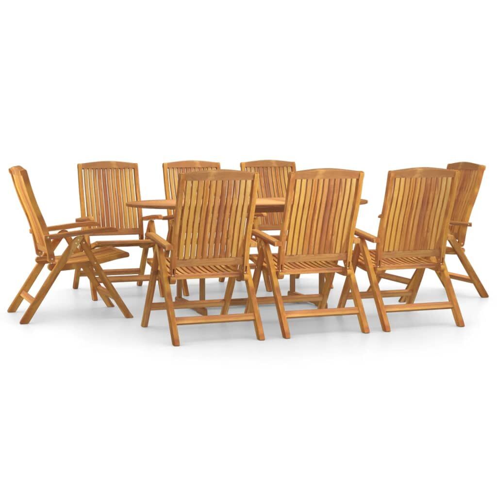 9 Piece Garden Dining Set Solid Wood Teak 9 Piece Garden Dining Set Solid Wood Teak