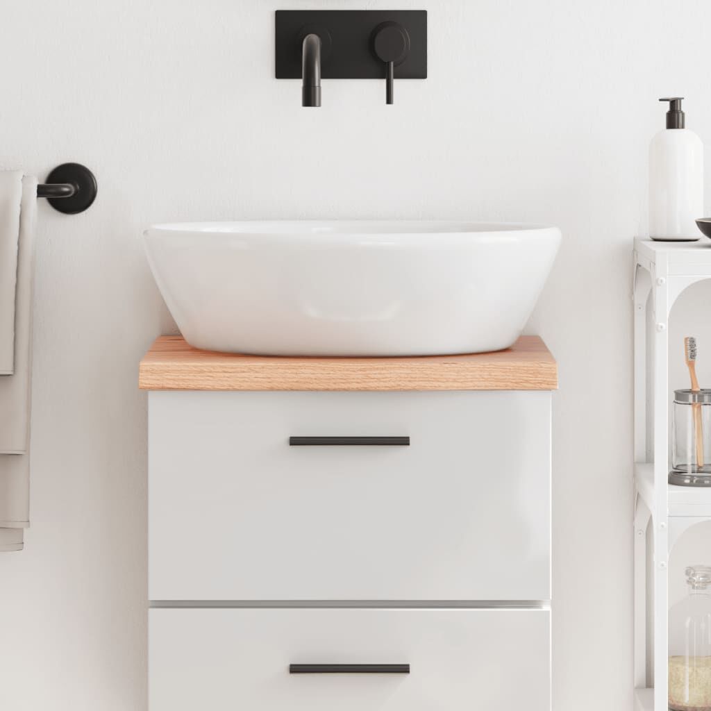 Bathroom Countertop Light Brown 40x40x4 cm Treated Solid Wood Bathroom Countertop Light Brown 40x40x4 cm Treated Solid Wood