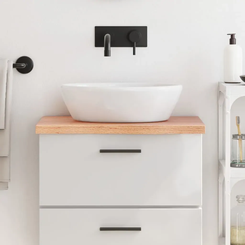 Bathroom Countertop Light Brown 60x40x4 cm Treated Solid Wood Bathroom Countertop Light Brown 60x40x4 cm Treated Solid Wood