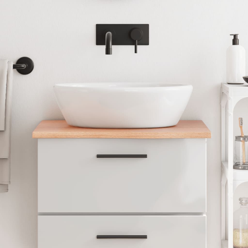 Bathroom Countertop Light Brown 60x50x2 cm Treated Solid Wood Bathroom Countertop Light Brown 60x50x2 cm Treated Solid Wood