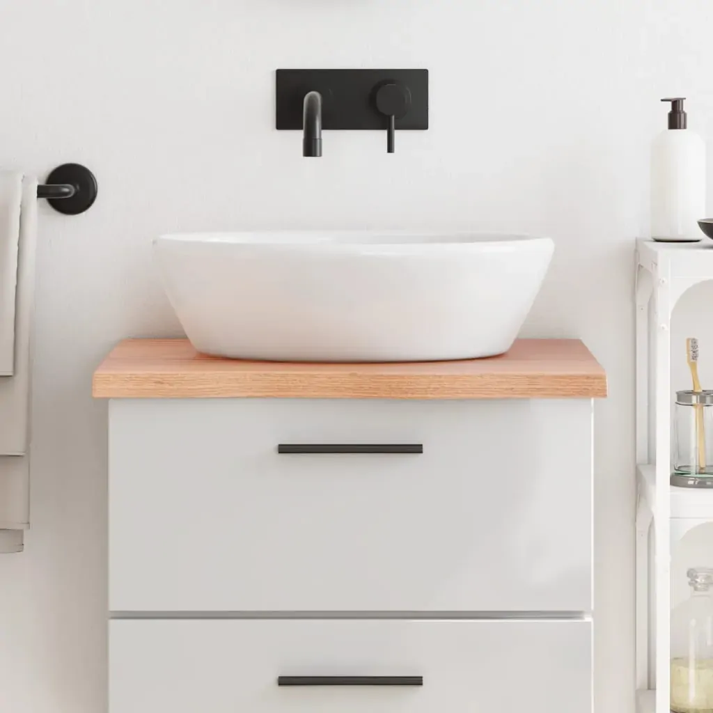 Bathroom Countertop Light Brown 60x60x4 cm Treated Solid Wood Bathroom Countertop Light Brown 60x60x4 cm Treated Solid Wood