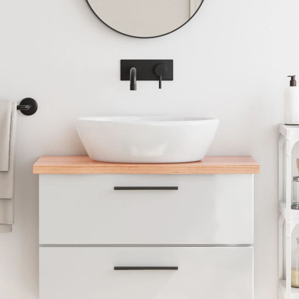 Bathroom Countertop Light Brown 80x40x4 cm Treated Solid Wood Bathroom Countertop Light Brown 80x40x4 cm Treated Solid Wood