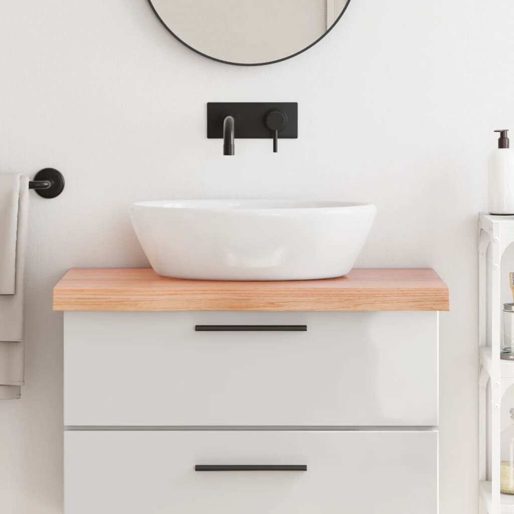 Bathroom Countertop Light Brown 80x60x6 cm Treated Solid Wood Bathroom Countertop Light Brown 80x60x6 cm Treated Solid Wood