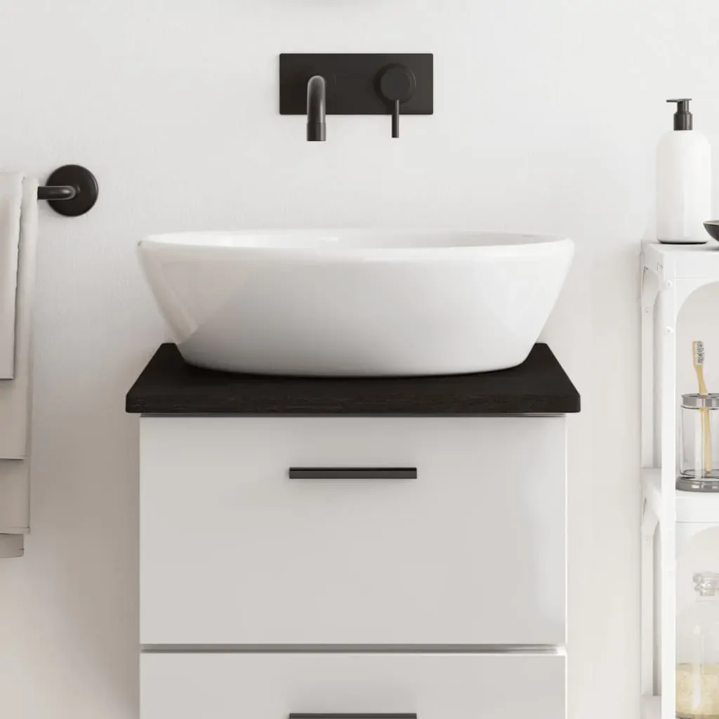 Bathroom Countertop Dark Brown 40x50x2 cm Treated Solid Wood Bathroom Countertop Dark Brown 40x50x2 cm Treated Solid Wood