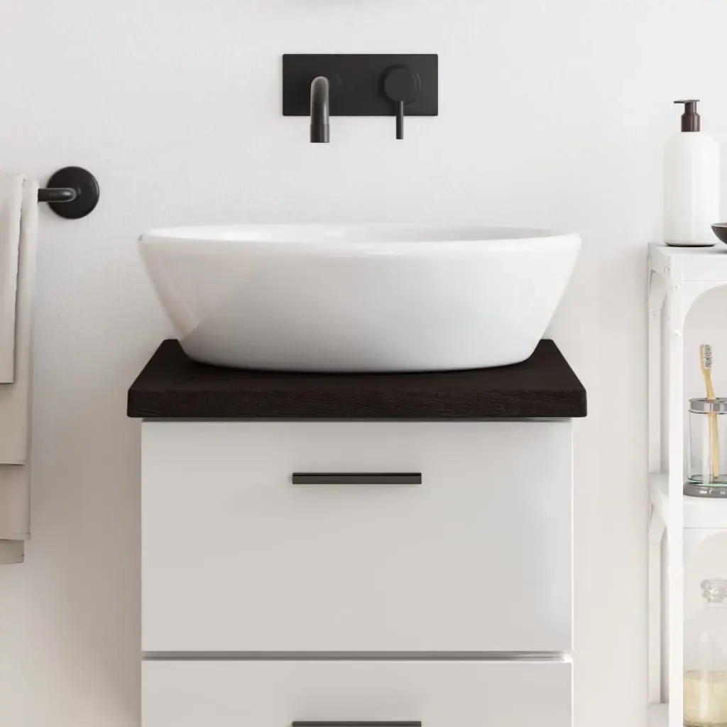 Bathroom Countertop Dark Brown 40x60x4 cm Treated Solid Wood Bathroom Countertop Dark Brown 40x60x4 cm Treated Solid Wood