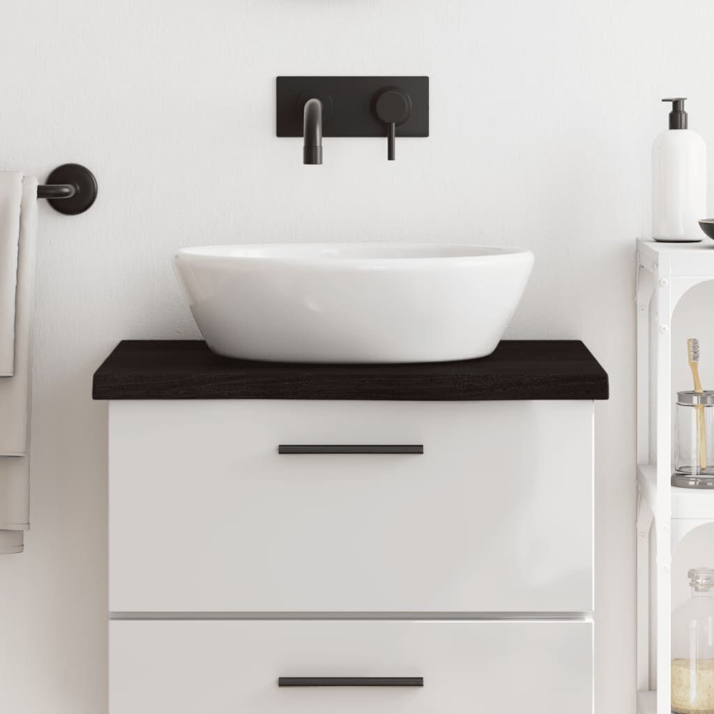 Bathroom Countertop Dark Brown 60x50x4 cm Treated Solid Wood Bathroom Countertop Dark Brown 60x50x4 cm Treated Solid Wood