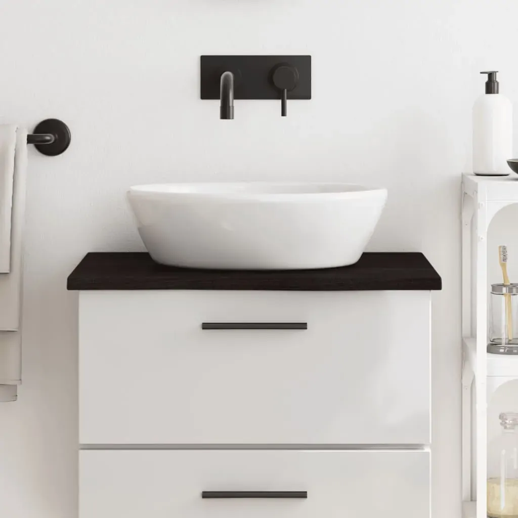 Bathroom Countertop Dark Brown 60x60x2 cm Treated Solid Wood Bathroom Countertop Dark Brown 60x60x2 cm Treated Solid Wood