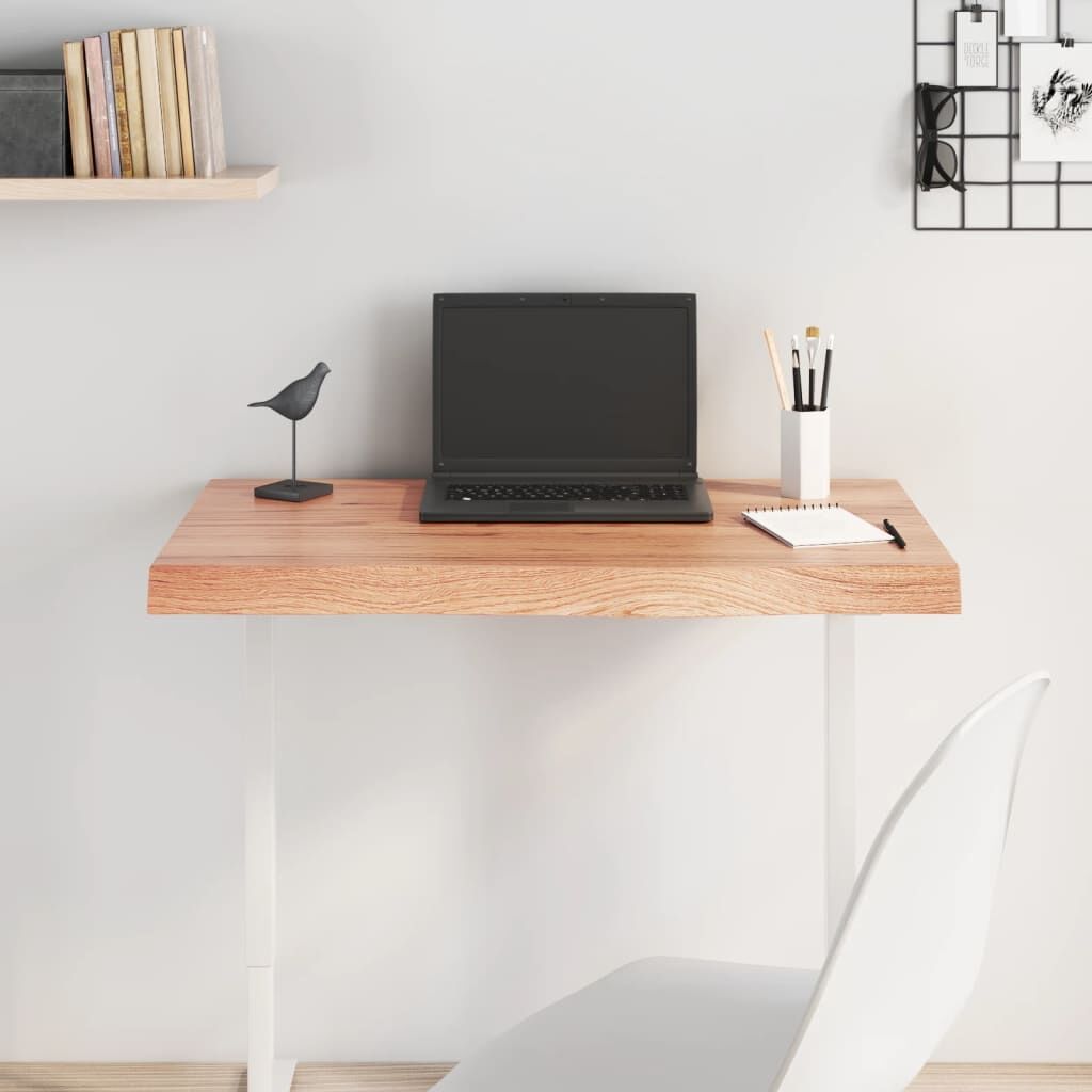 Table Top Light Brown 80x60x6 cm Treated Solid Wood Oak Table Top Light Brown 80x60x6 cm Treated Solid Wood Oak