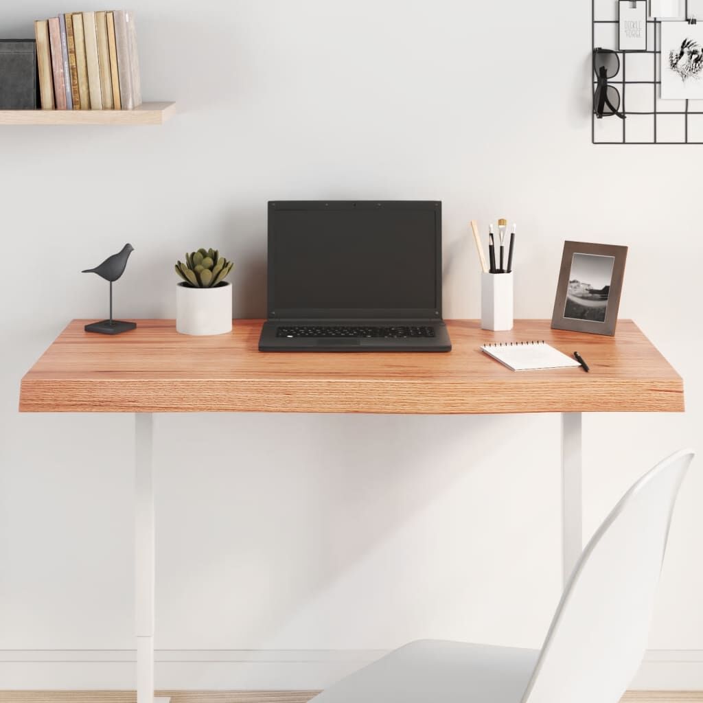 Table Top Light Brown 100x50x6 cm Treated Solid Wood Oak Table Top Light Brown 100x50x6 cm Treated Solid Wood Oak