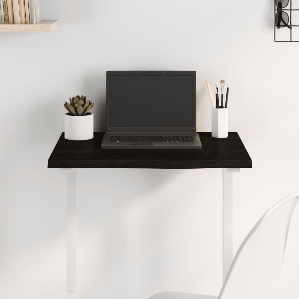 Table Top Dark Brown 60x50x2 cm Treated Solid Wood Oak Table Top Dark Brown 60x50x2 cm Treated Solid Wood Oak
