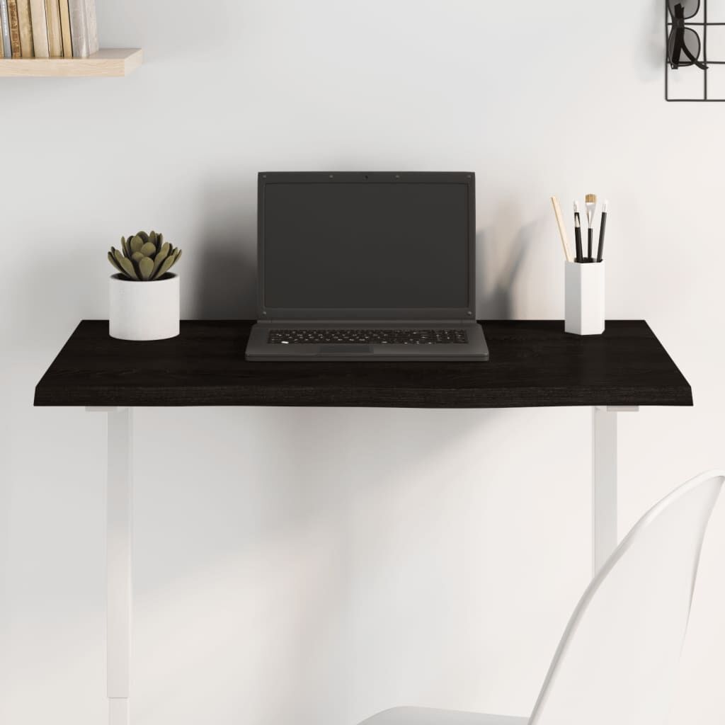 Table Top Dark Brown 80x50x2 cm Treated Solid Wood Oak Table Top Dark Brown 80x50x2 cm Treated Solid Wood Oak
