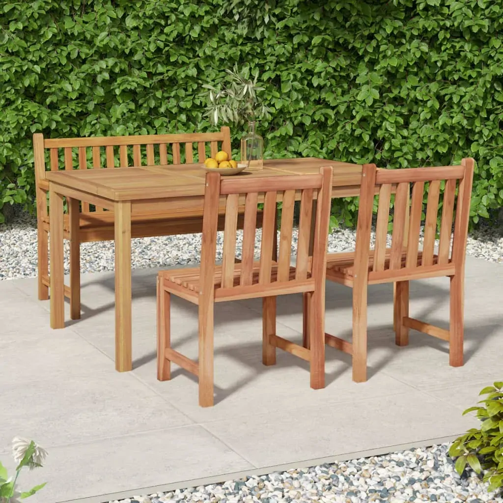 4 Piece Garden Dining Set Solid Wood Teak 4 Piece Garden Dining Set Solid Wood Teak
