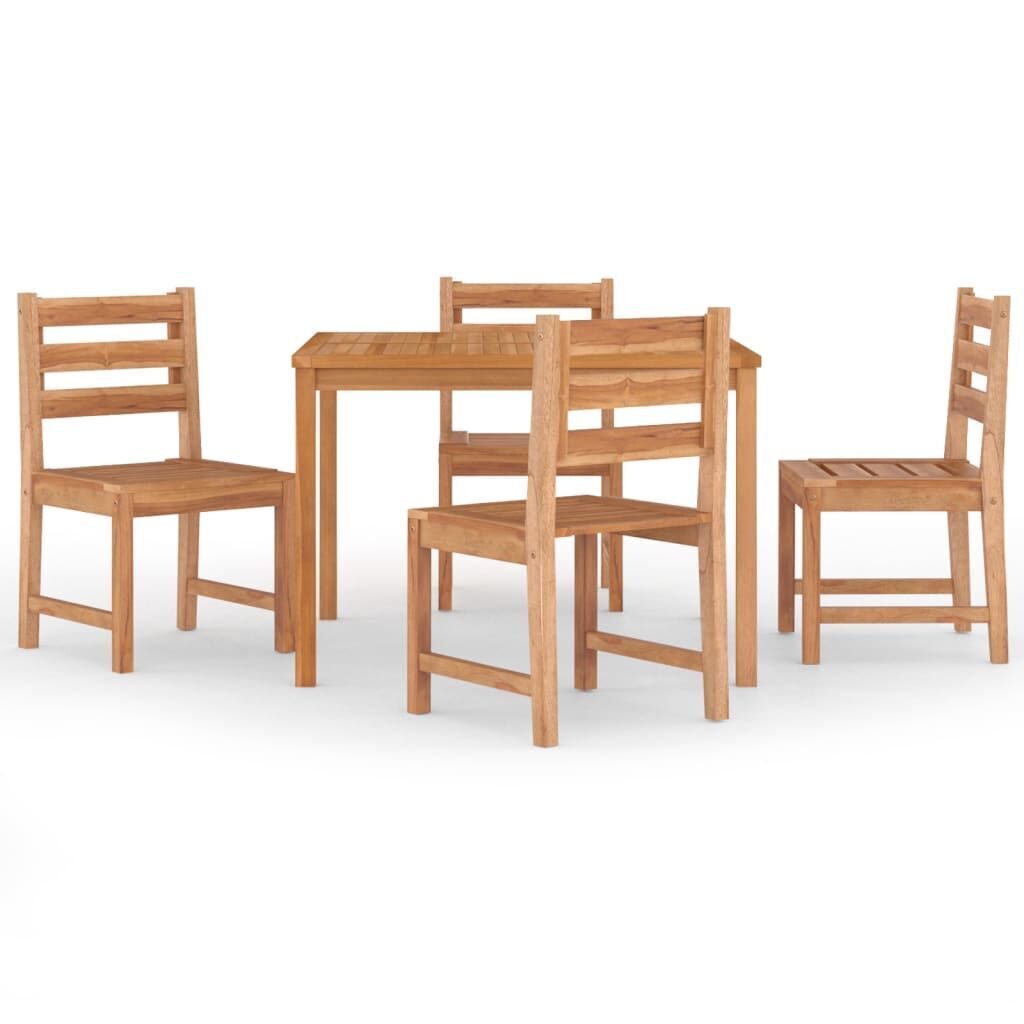 5 Piece Garden Dining Set Solid Wood Teak 5 Piece Garden Dining Set Solid Wood Teak