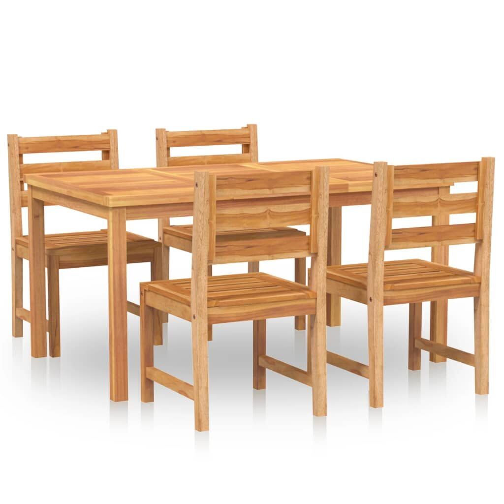 5 Piece Garden Dining Set Solid Wood Teak 5 Piece Garden Dining Set Solid Wood Teak