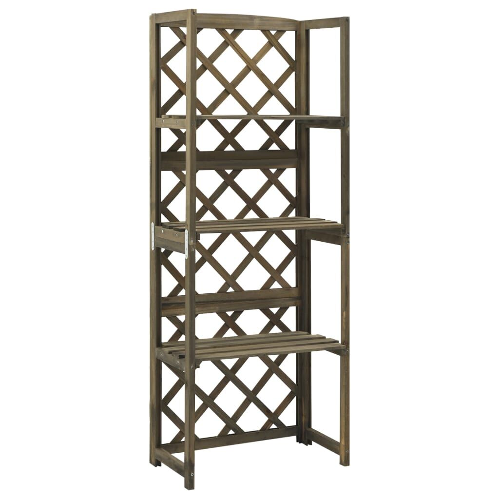 Trellis with Shelves Grey 55x30x140 cm Solid Fir Wood Trellis with Shelves Grey 55x30x140 cm Solid Fir Wood