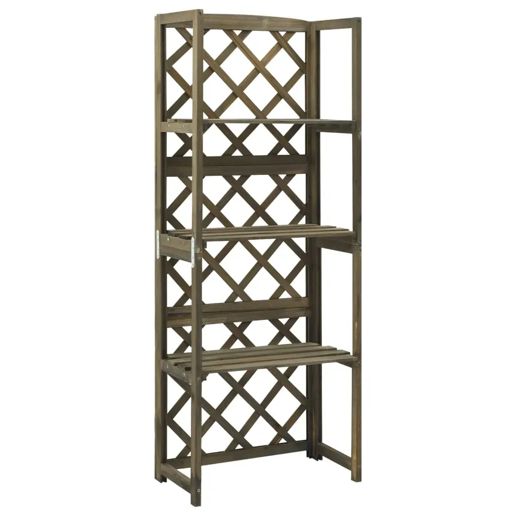 Trellis with Shelves Grey 55x30x140 cm Solid Fir Wood Trellis with Shelves Grey 55x30x140 cm Solid Fir Wood