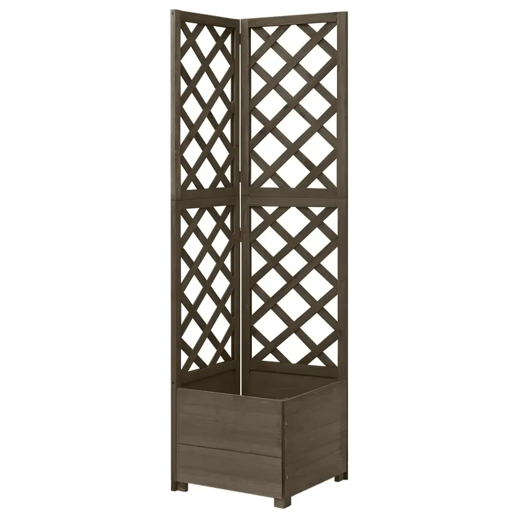 Corner Trellis Planter Grey 40x40x150 cm Solid Fir Wood Corner Trellis Planter Grey 40x40x150 cm Solid Fir Wood