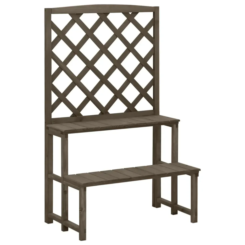 Plant Stand with Trellis Grey 70x42x115 cm Solid Fir Wood Plant Stand with Trellis Grey 70x42x115 cm Solid Fir Wood