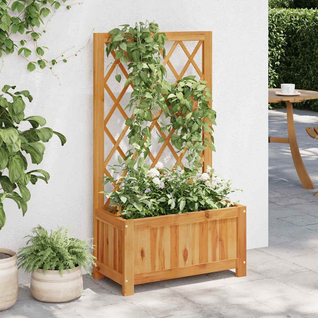 Garden Raised Bed with Trellis Solid Acacia Wood Garden Raised Bed with Trellis Solid Acacia Wood