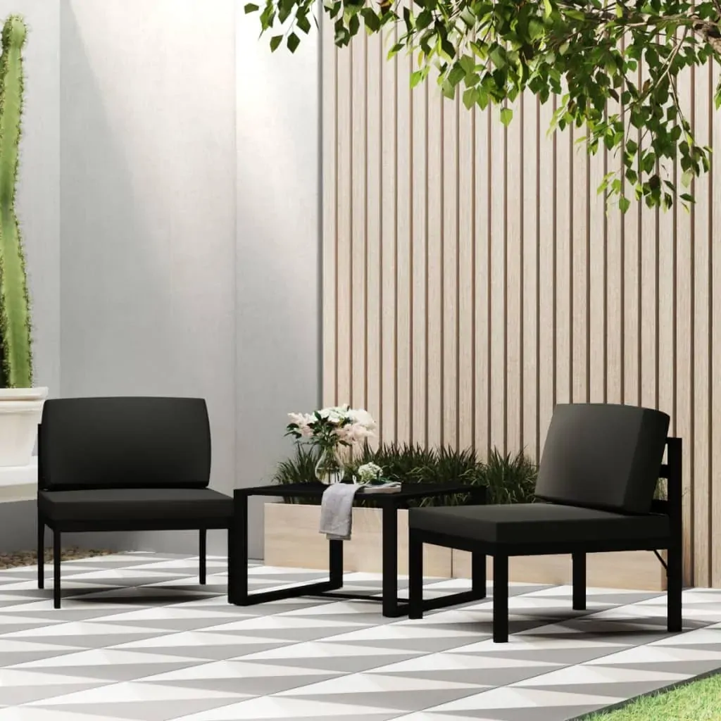 3 Piece Garden Sofa Set with Cushions Aluminium Anthracite 3 Piece Garden Sofa Set with Cushions Aluminium Anthracite