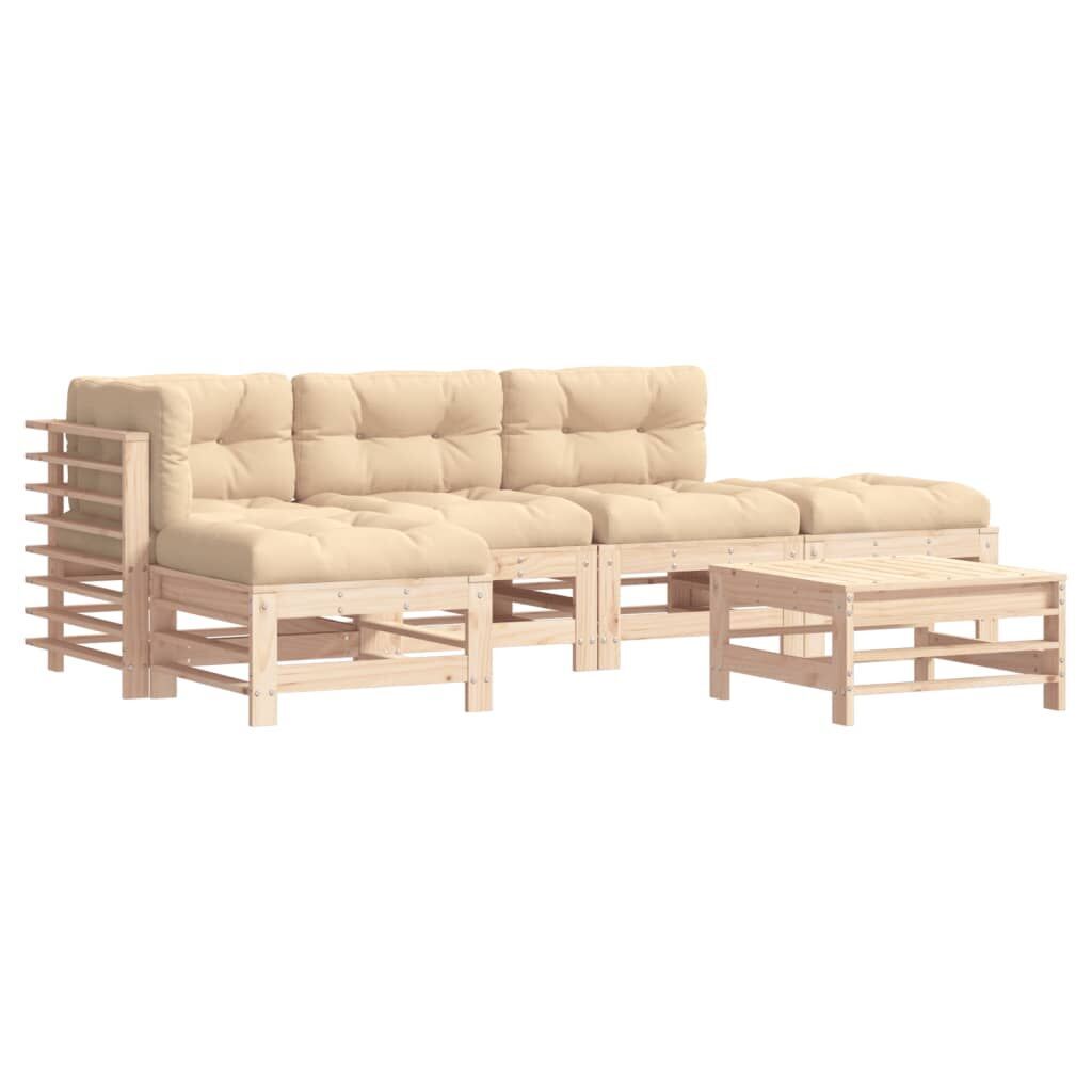 6 Piece Garden Lounge Set with Cushions Solid Wood 6 Piece Garden Lounge Set with Cushions Solid Wood