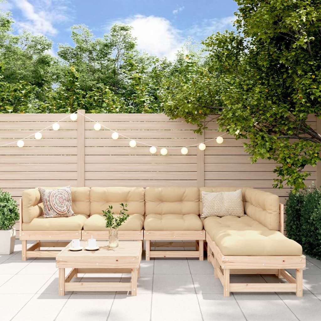 7 Piece Garden Lounge Set with Cushions Solid Wood 7 Piece Garden Lounge Set with Cushions Solid Wood